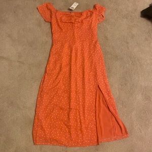 Abercrombie and Finch polkadot orange dress